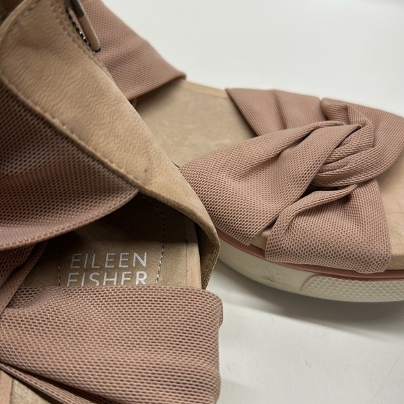 Eileen Fisher Zanya Platform Sandals Shoes Open Toe Mesh Back Zip Pink Size 6.5 - Picture 7 of 10